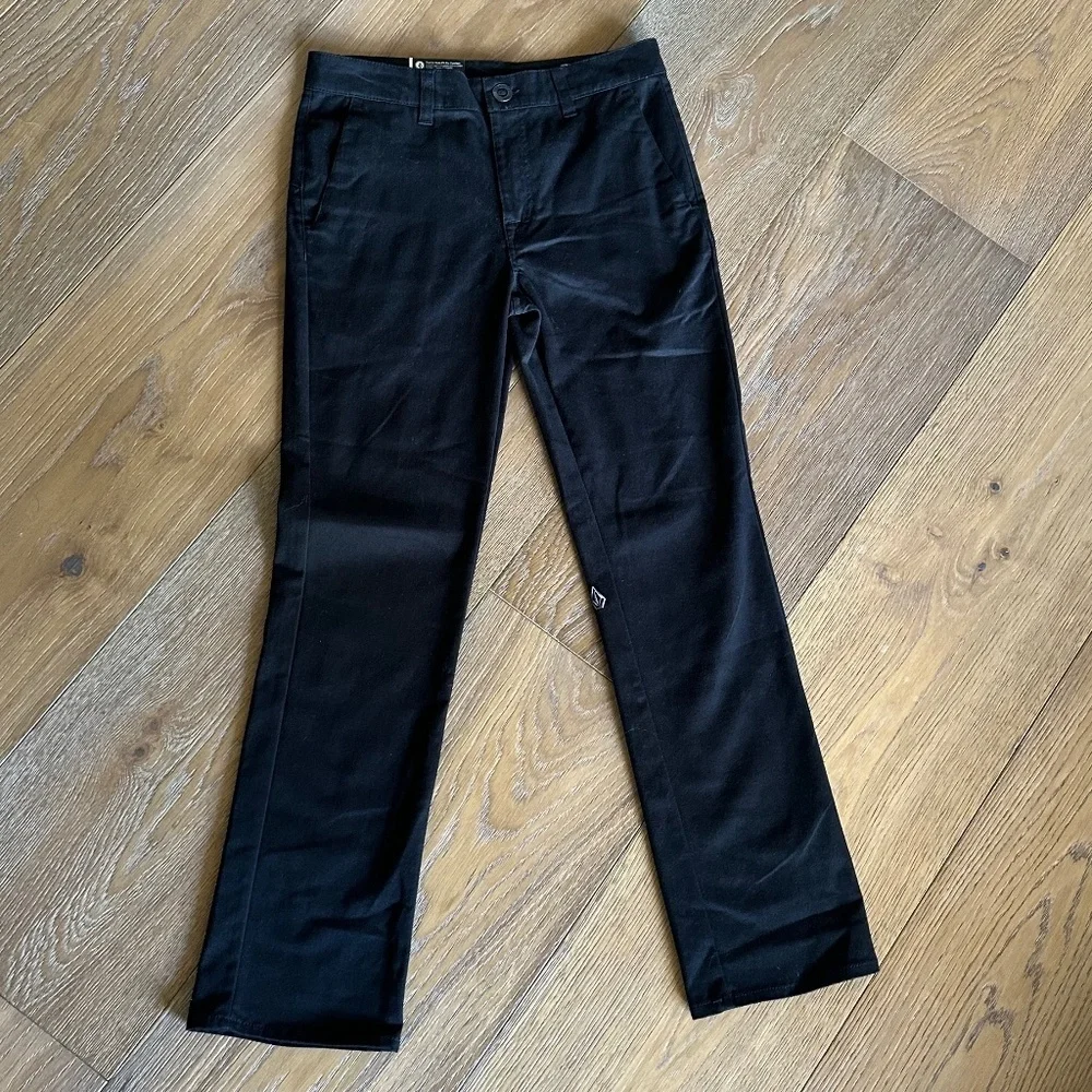 Volcom Frickin Modern Straight Chinos Black 14Y Youth Slim Straight Pants NWT